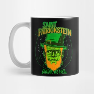 Saint Patrickstein drunk as hell Black Mug